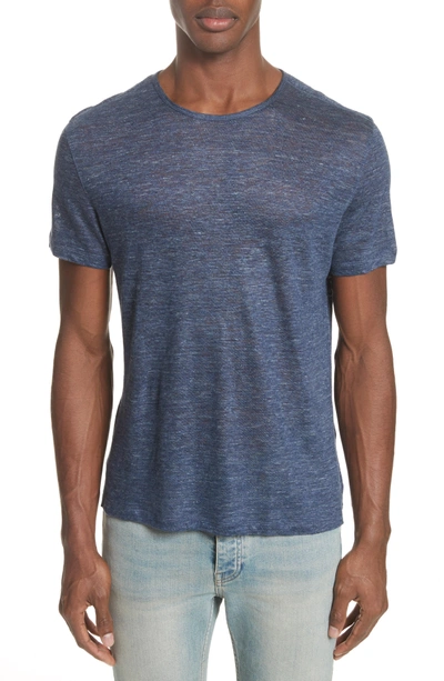 Shop John Varvatos Linen T-shirt In Indigo