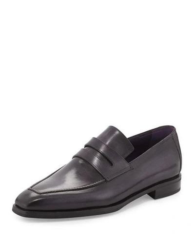 Shop Berluti Andy Leather Loafer, Black