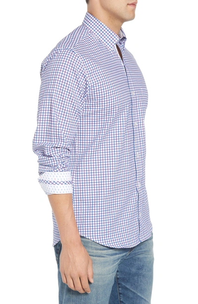 Shop Tailorbyrd Beck Regular Fit Windowpane Sport Shirt In Blue