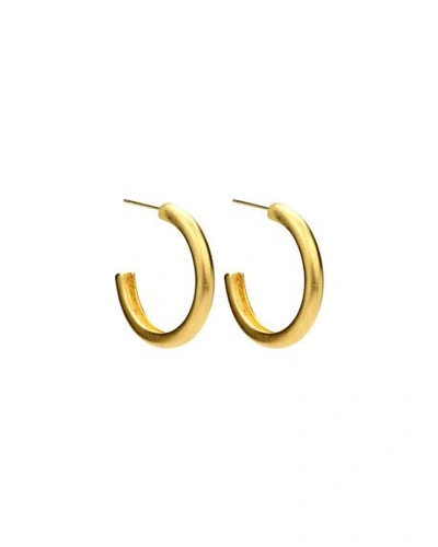Shop Ben-amun Satin Round Hoop Earrings In Gold