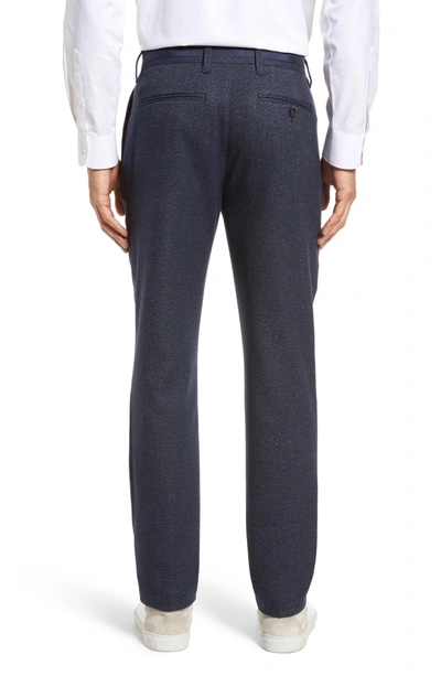 Shop Ted Baker Clifrot Flat Front Stretch Solid Cotton Pants In Navy