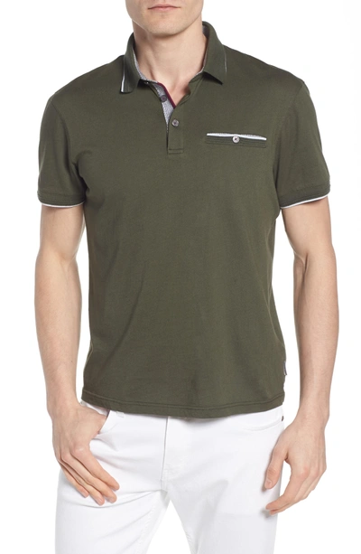 Shop Ted Baker Derry Modern Slim Fit Polo In Green