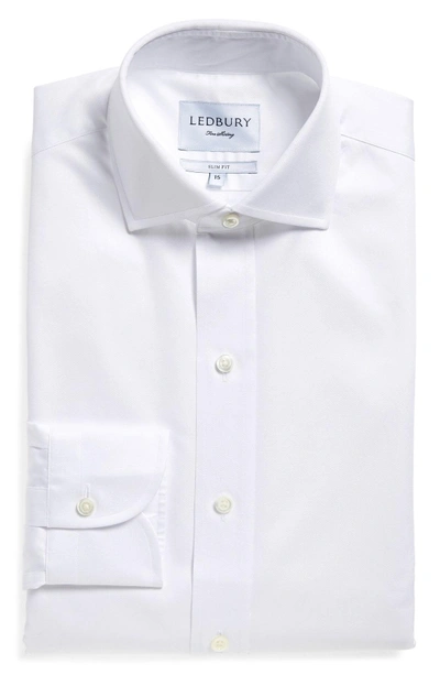 Shop Ledbury Slim Fit Dress Shirt In White