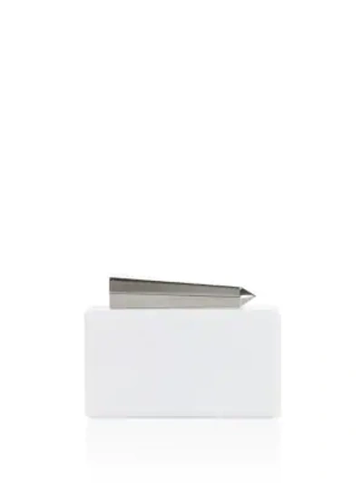 Shop Edie Parker Avery Metal Clutch In White
