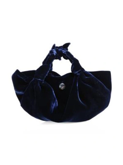 Shop The Row Small Ascot Velvet Hobo Bag In Navy