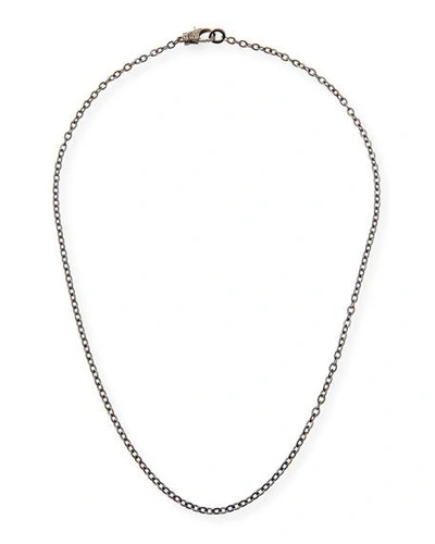 Shop Margo Morrison Rhodium-plated Sterling Silver Chain Necklace With Diamond Clasp, 24"