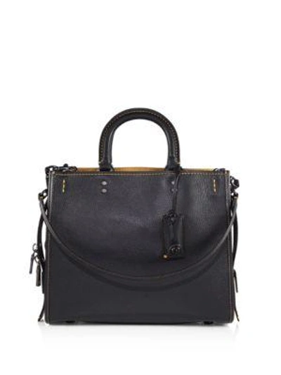 Shop Coach 1941 Rogue Leather Tote In Black