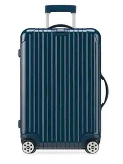 Shop Rimowa Salsa Deluxe 26" Ribbed Spinner In Yacht Blue
