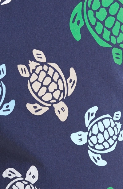 Shop Vilebrequin Moorise Turtle Swim Trunks In Navy Blue