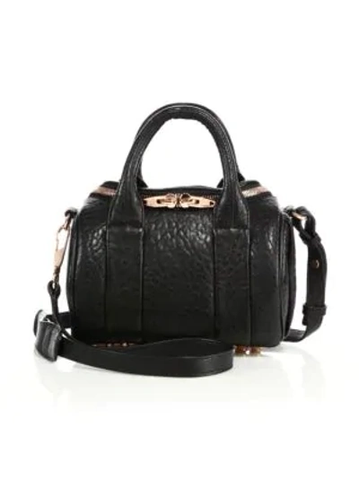 Shop Alexander Wang Mini Rockie Leather Duffel In Black