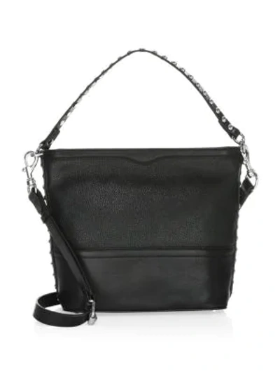 Shop Rebecca Minkoff Small Blythe Leather Convertible Hobo Bag In Black