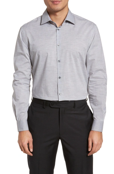 Shop John Varvatos Regular Fit Solid Dress Shirt In Grey