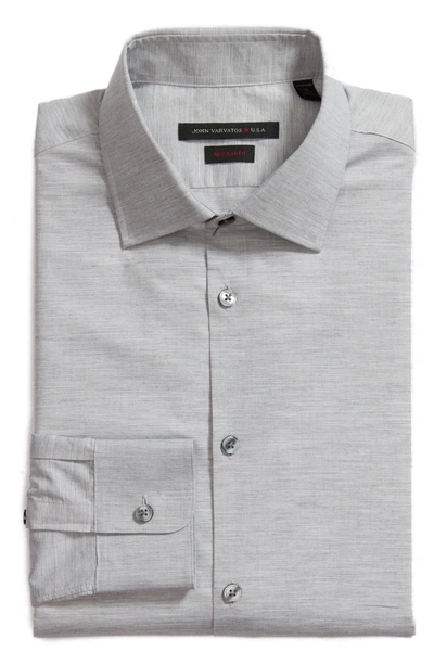 Shop John Varvatos Regular Fit Solid Dress Shirt In Grey