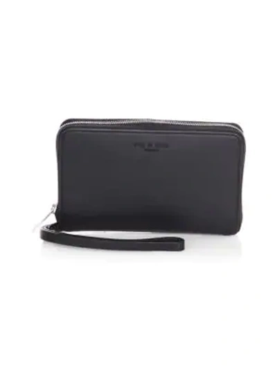 Shop Rag & Bone Zip-around Leather Phone Wallet In Black
