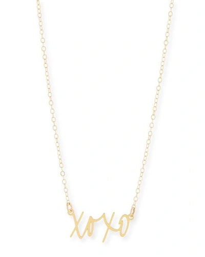 Shop Brevity Xoxo Small Pendant Necklace In Gold