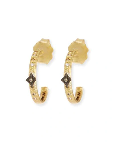 Shop Armenta 18k Old World Mini Diamond Huggie Hoop Earrings In Yellow/black