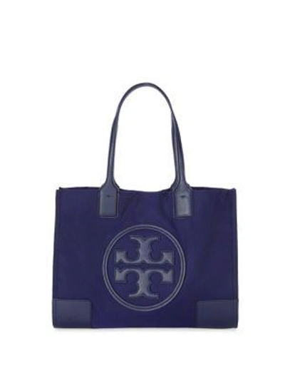 Shop Tory Burch Mini Ella Tote In Tory Navy