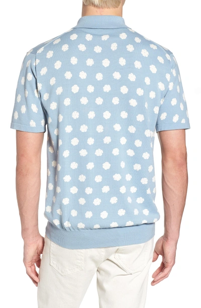 Shop French Connection Superfine Hibiscus Slim Fit Polo In Ashley Blue