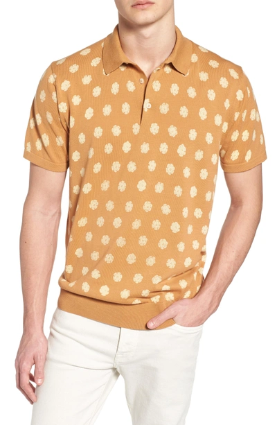 Shop French Connection Superfine Hibiscus Slim Fit Polo In Doe
