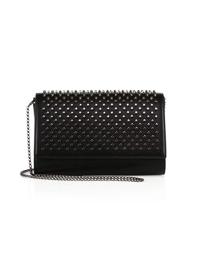 Shop Christian Louboutin Women's Paloma Spiked Leather Clutch In Black