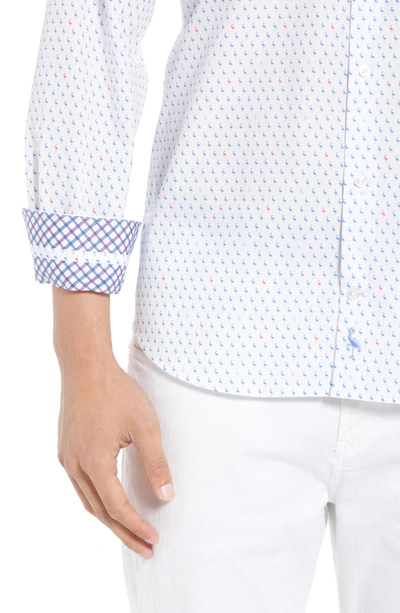 Shop Tailorbyrd Auden Regular Fit Print Sport Shirt In Peri Blue