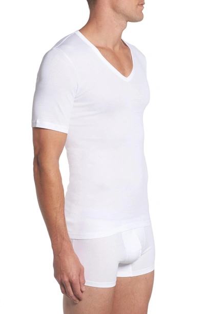 Shop Hanro Cotton Pure V-neck T-shirt In White