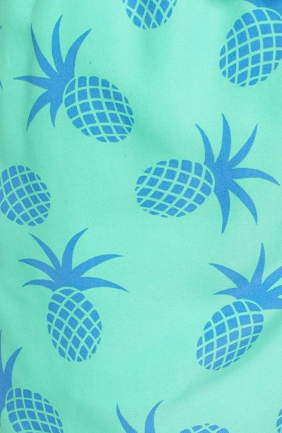 Shop Tom & Teddy Pineapple Print Swim Trunks In Jade Green