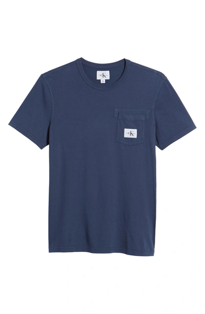 Shop Calvin Klein Jeans Est.1978 Webbed Pocket T-shirt In Mood Indigo