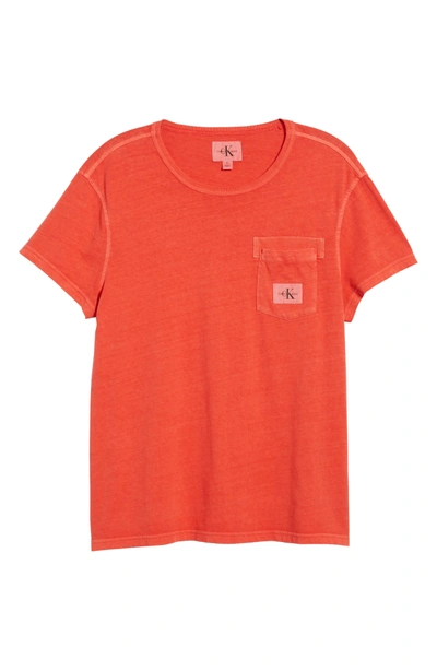 Shop Calvin Klein Jeans Est.1978 Webbed Pocket T-shirt In Wild Orange