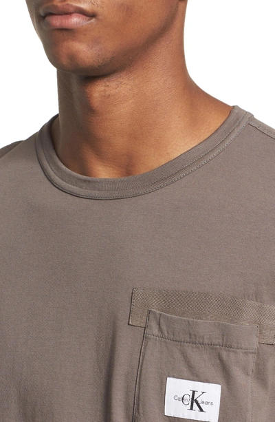 Shop Calvin Klein Jeans Est.1978 Webbed Pocket T-shirt In Titan Grey