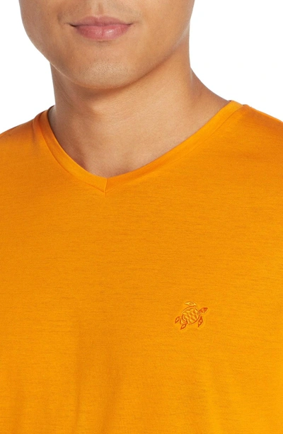 Shop Vilebrequin V-neck T-shirt In Kumquat