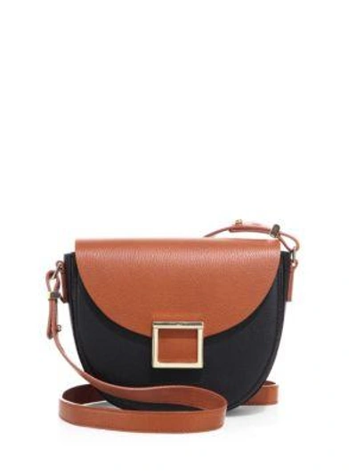 Shop Jason Wu Mini Jaime Two-tone Leather Saddle Bag In Black Curry