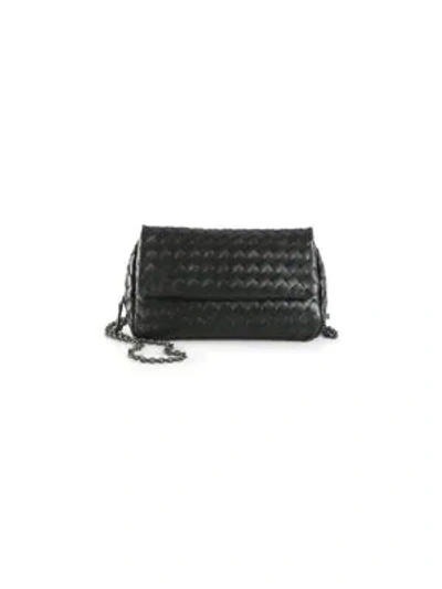 Shop Bottega Veneta Leather Crossbody Bag In Black