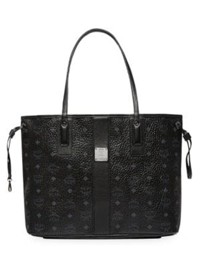 Shop Mcm Medium Liz Reversible Visetos Shopper In Black