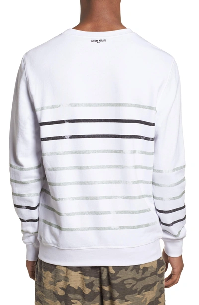Shop Antony Morato Stripe Fleece Sweatshirt In White