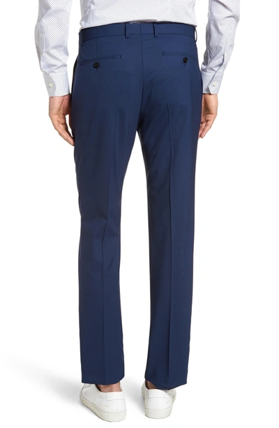 Shop Theory Marlo Flat Front Stretch Wool Pants In Royal