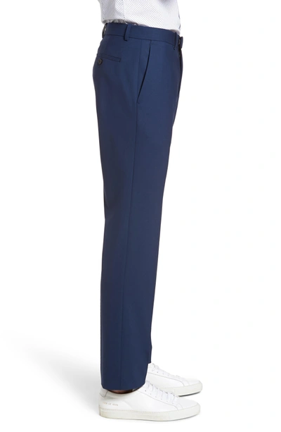 Shop Theory Marlo Flat Front Stretch Wool Pants In Royal