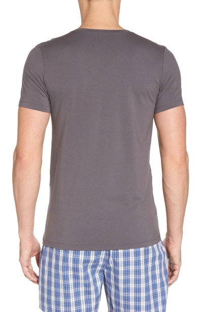 Shop Hanro Cotton Superior V-neck T-shirt In Ebony