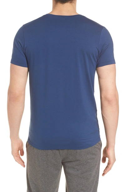 Shop Hanro Cotton Superior V-neck T-shirt In Ferminate Blue