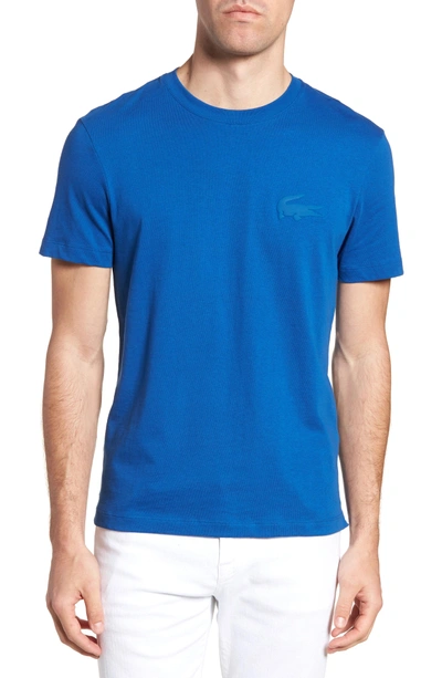 Shop Lacoste Crewneck T-shirt In Electric/ Marino