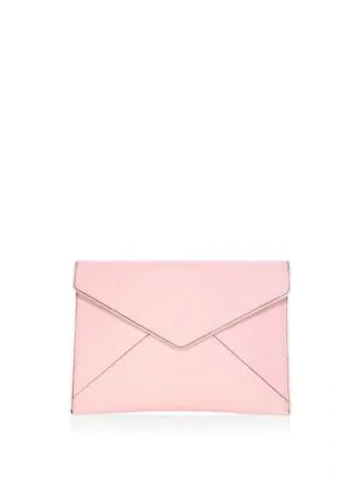 Shop Rebecca Minkoff Leo Leather Envelope Clutch In Vintage Pink