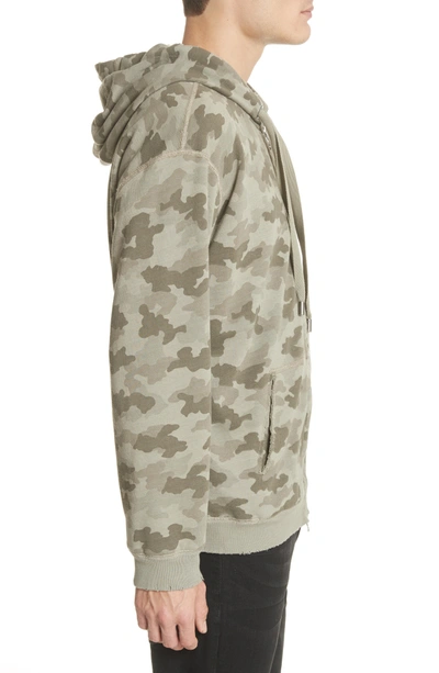 Shop Atm Anthony Thomas Melillo Camo French Terry Zip Hoodie In Sage Camo