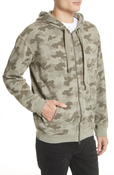 Shop Atm Anthony Thomas Melillo Camo French Terry Zip Hoodie In Sage Camo