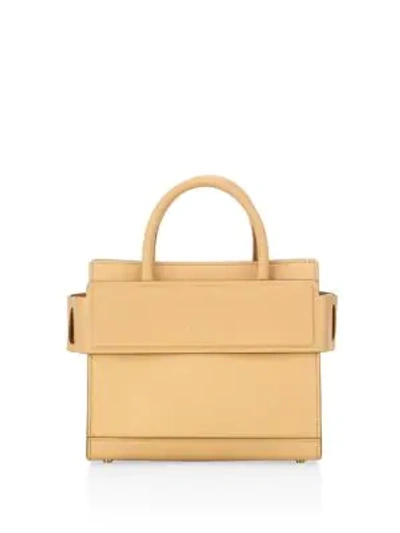 Shop Givenchy Horizon Mini Grained Leather Satchel In Beige