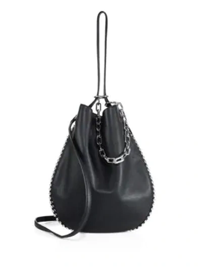 Shop Alexander Wang Roxy Leather Hobo In Black