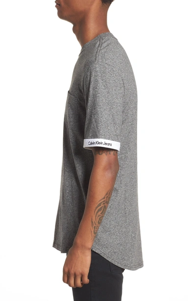 Shop Calvin Klein Jeans Est.1978 Rolled Cuff Pocket T-shirt In Granite Heather