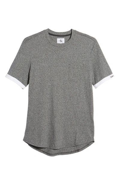 Shop Calvin Klein Jeans Est.1978 Rolled Cuff Pocket T-shirt In Granite Heather