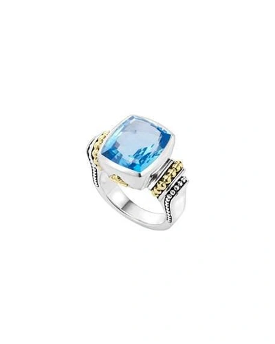 Shop Lagos Caviar Color 14mm Blue Topaz Ring