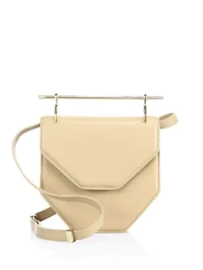 Shop M2malletier Amor Fati Leather Shoulder Bag In Light Beige