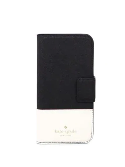 Shop Kate Spade Colorblocked Leather Iphone 7/8 Case In Black Cement
